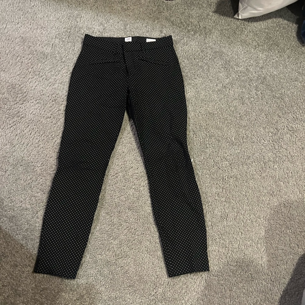 GAP Womens signature skinny ankle Black and White Dotted Workwear Pants